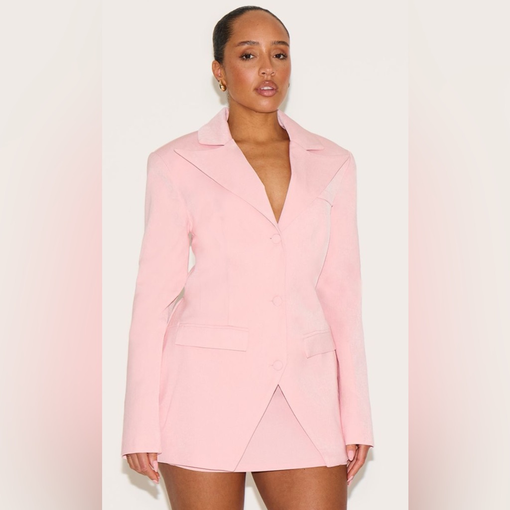 Prettylittlething Pink Blazer Size Small Nwt